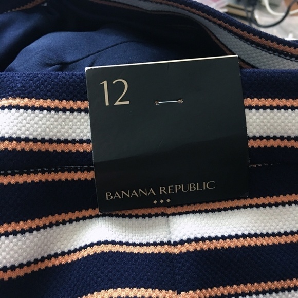 BANANA Republic Rayon Blend Vertical Horizontal Stripe Skirt Stretch Pencil - Picture 7 of 11